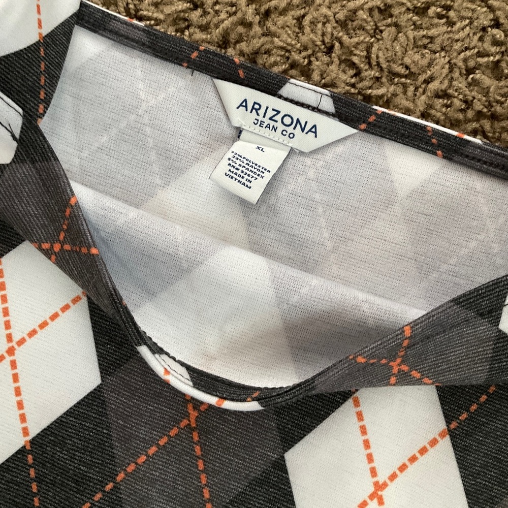 Brown & Orange Jumper Dress/Pinafore, Argyle Mod ‘60’s Style with Buttons 🧡 - Picture 3 of 8